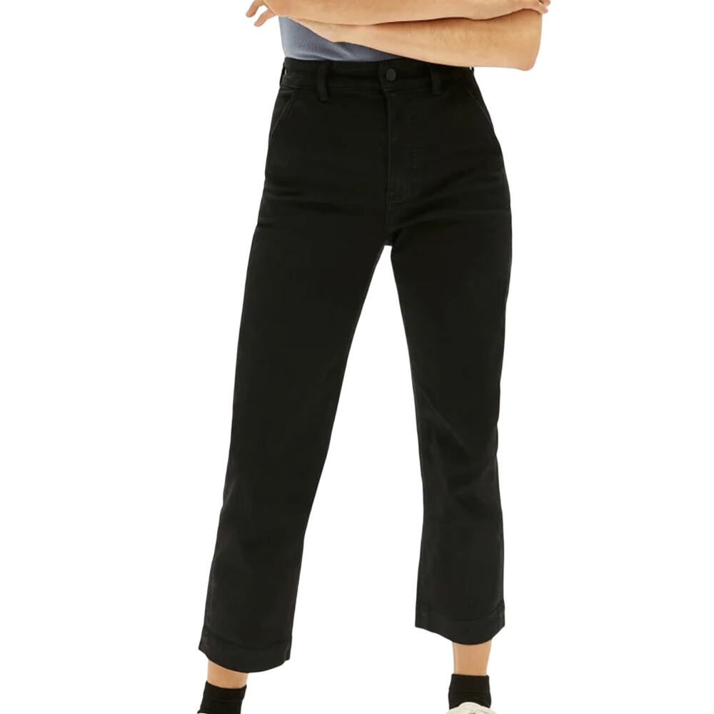 Everlane SHORT Black Straight Leg Crop Classic Chic Casual Everyday Denim Jeans